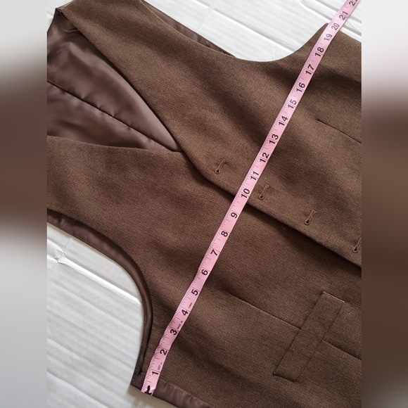 Men's chocolate brown vest approximate size L-XL - Picture 4 of 6